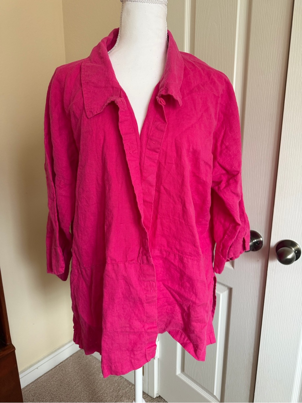 FLAX Pink Linen Shirt